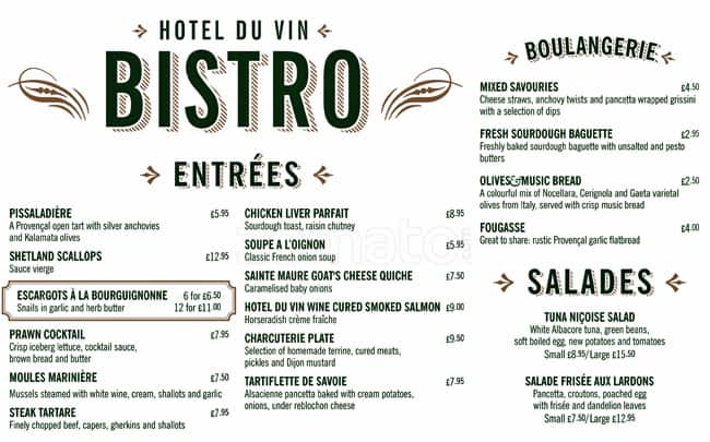 hotel du vin newcastle bistro menu