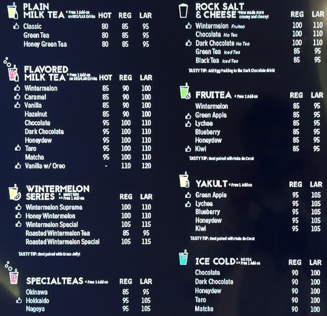 Bubble Tea Station Menu, Menu for Bubble Tea Station, Capitol Site ...