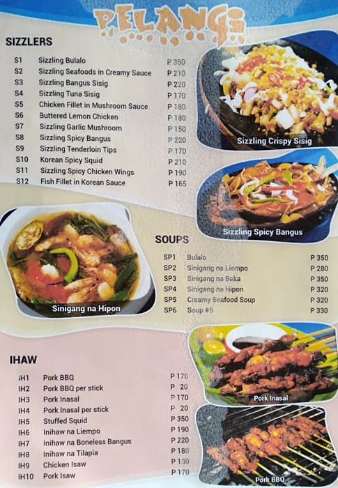 Menu at Pelangi Bar and Restaurant, Pasig