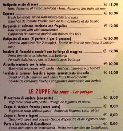 Menu di Ristorante Il Garigliano 