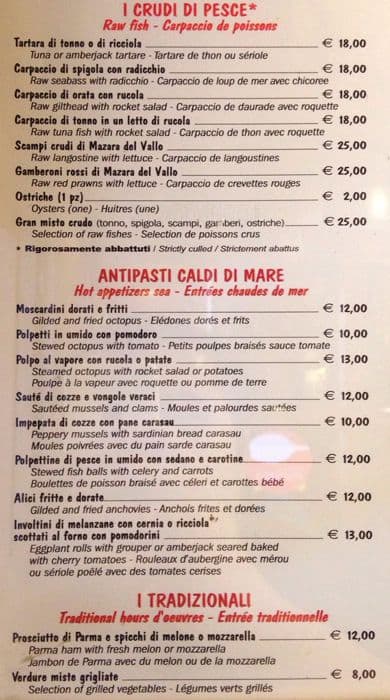 Menu di Ristorante Il Garigliano 