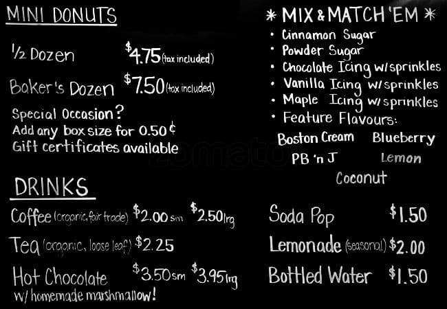 Outpost Mini Donut Co. Menu, Menu for Outpost Mini Donut Co., Steveston ...