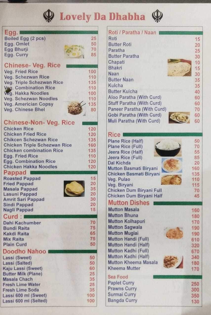 Gabru Tandoor menu