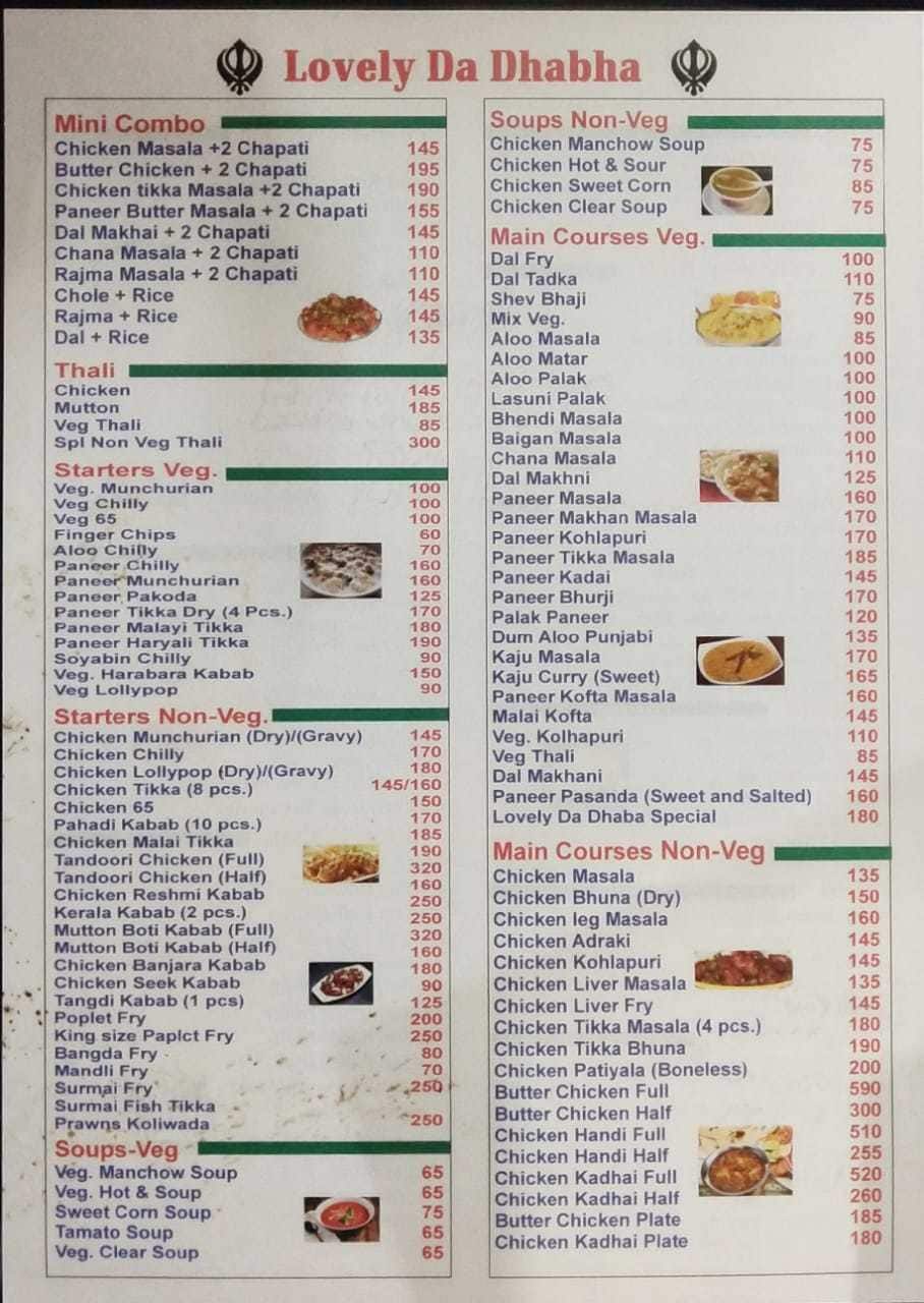 Gabru Tandoor menu