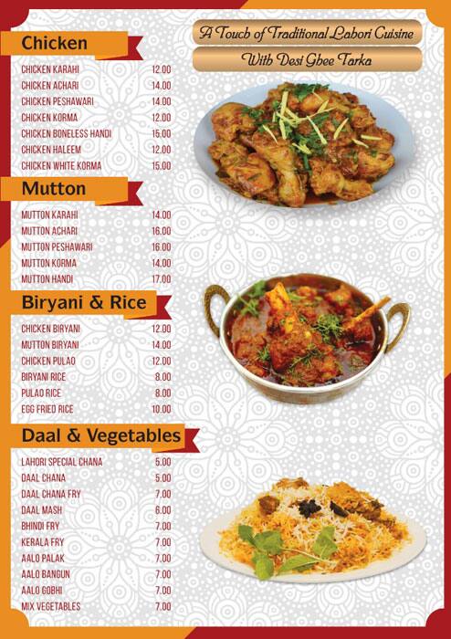 Lahori Flavor Restaurant Menu Menu For Lahori Flavor Restaurant Abu