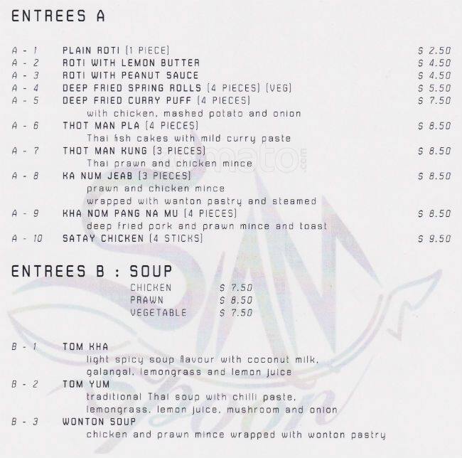 Siam Spoon Menu, Menu for Siam Spoon, Petone, Wellington Menumania/Zomato