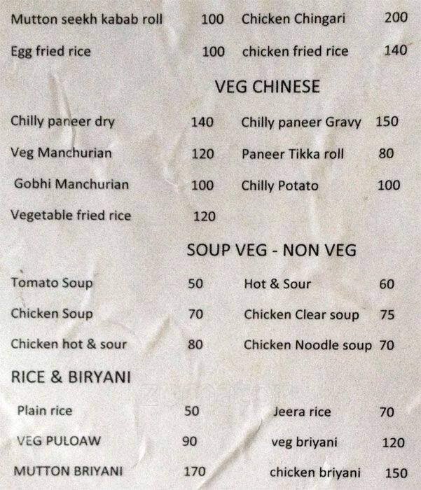 Menu at The Metro Hut, Jaipur, 10-11