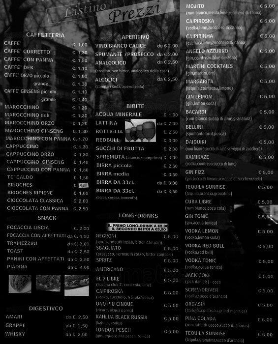 Menu di Dream Bar 