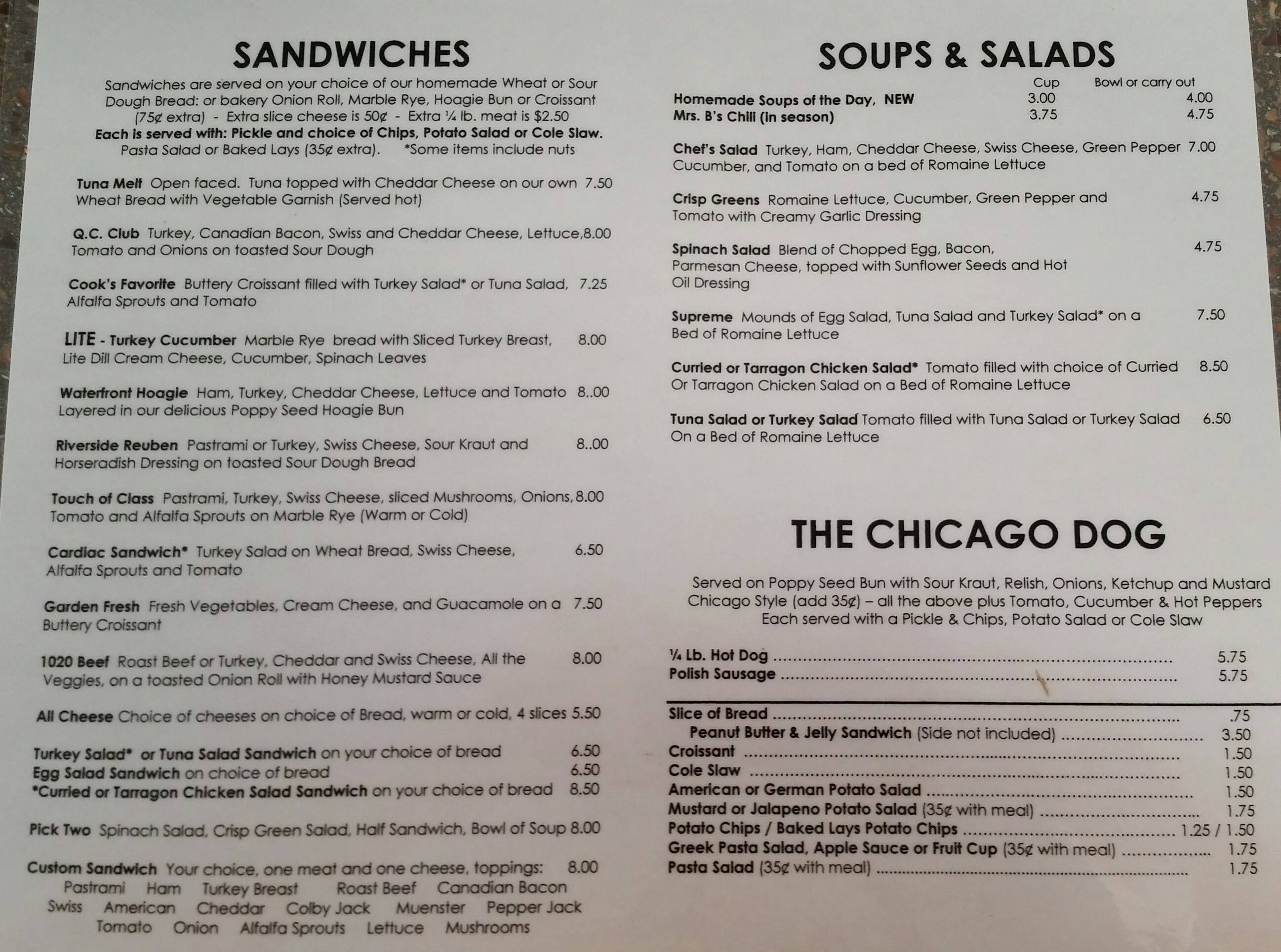 Waterfront Deli Menu, Menu for Waterfront Deli, Bettendorf, Davenport