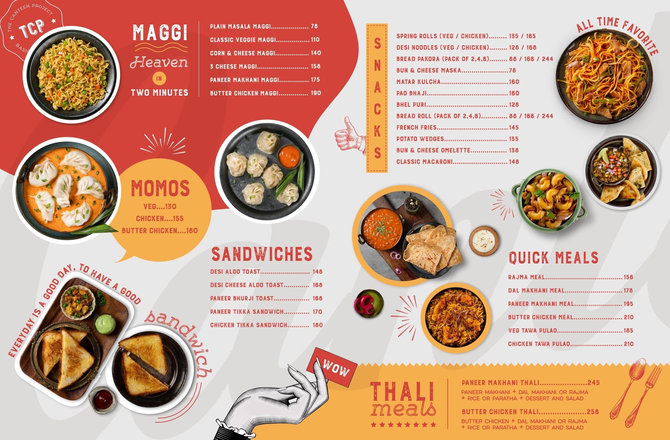 Menu of The Canteen Project, Sector 50, Gurgaon