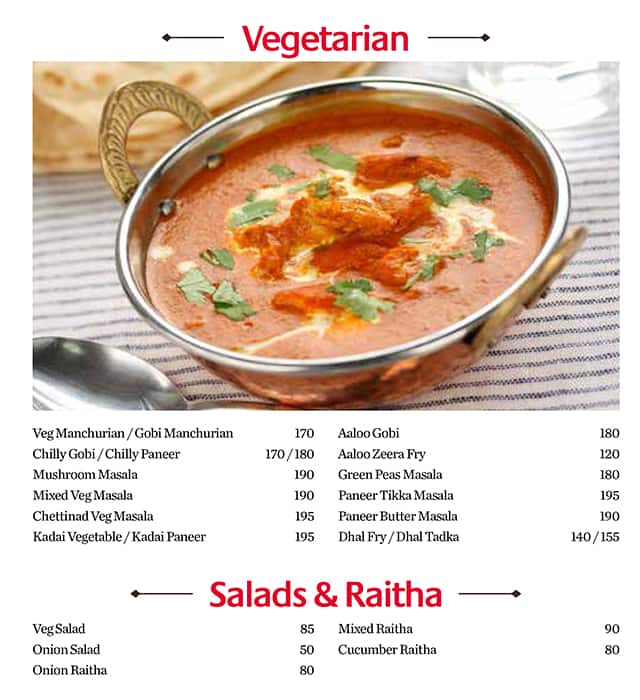 Cafe Amin menu