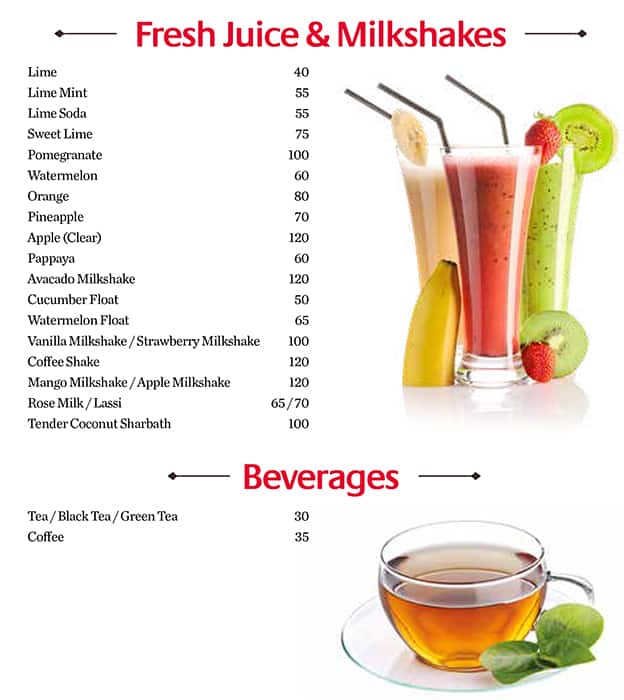 Cafe Amin menu