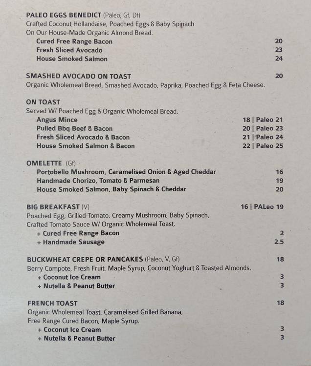 Carta de Craft Kitchen
