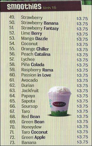Bambu menu