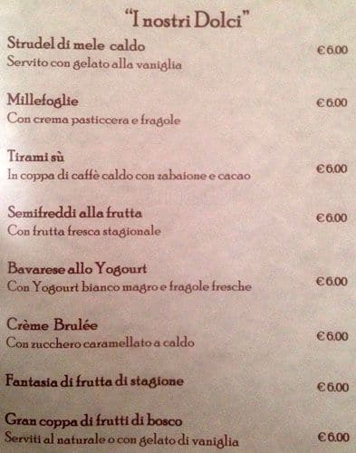 Menu di Ristorante La Maielletta 
