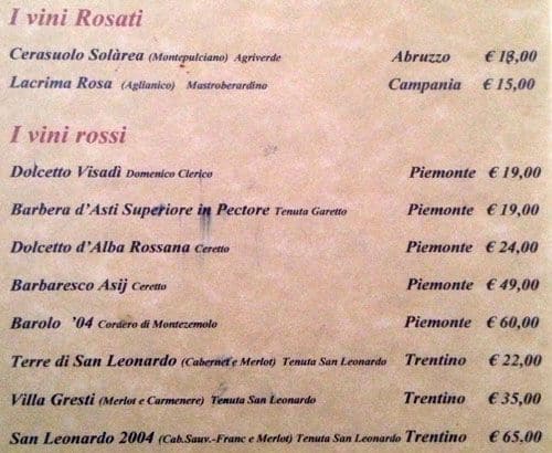 Menu di Ristorante La Maielletta 