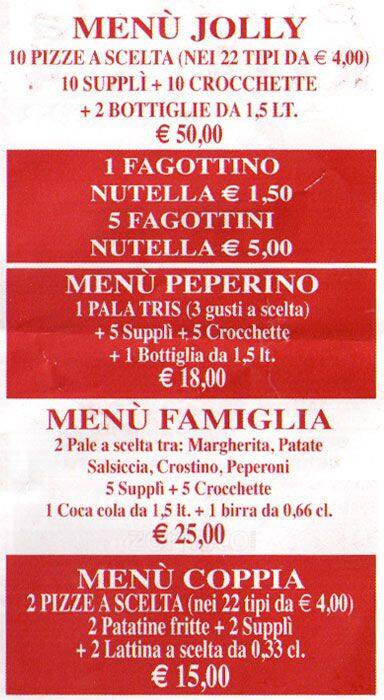 Menu di Pizzeria Roma 4 