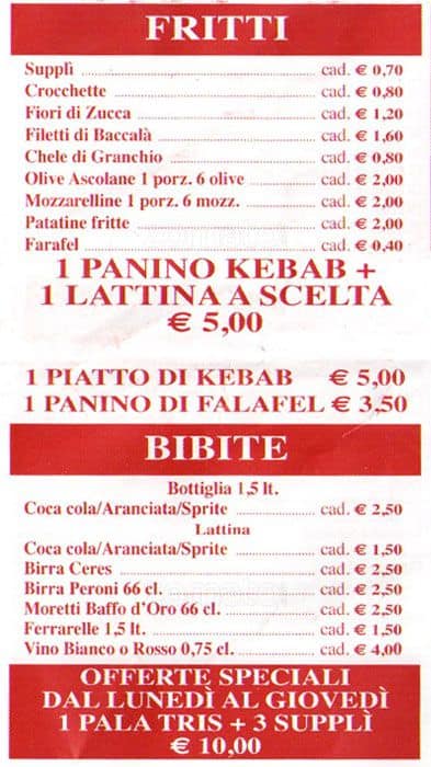 Menu di Pizzeria Roma 4 