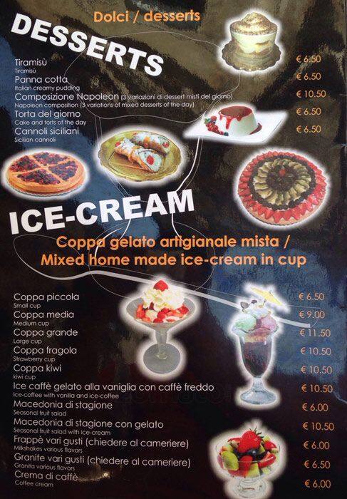 Menu di Caffe' Napoleone 2006 srl 