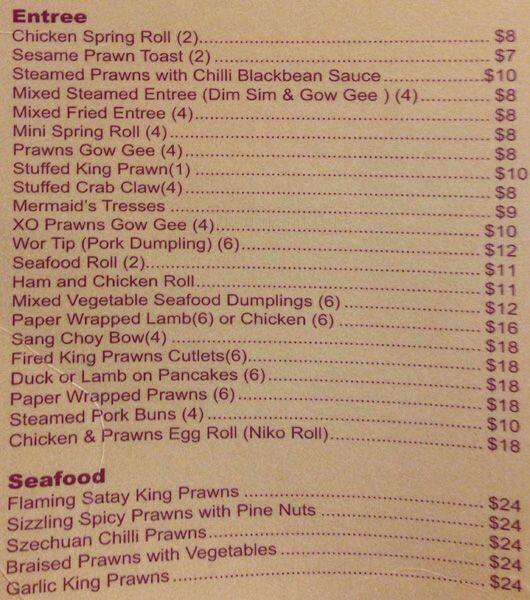 Raymonds at Northbridge Menu, Menu for Raymonds at Northbridge