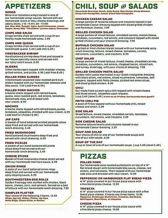 Menu at Scores Sports Bar, New Braunfels