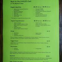 Back To The Garden Deli And Smoothie Bar Menu