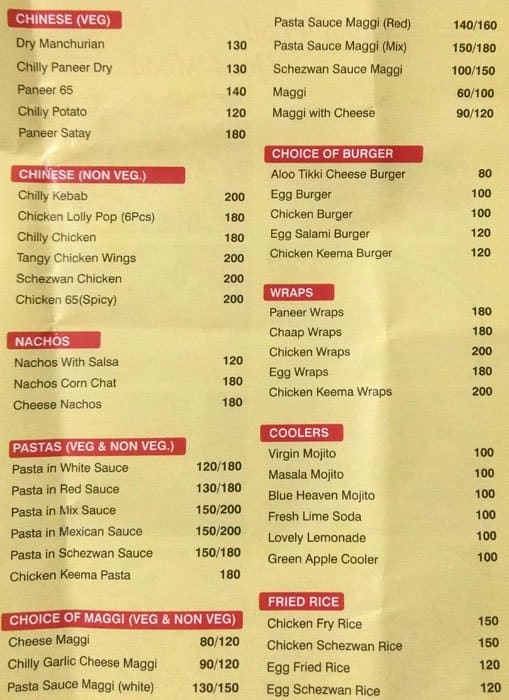 Smoksha Cafe and Lounge Menu, Menu for Smoksha Cafe and Lounge, Netaji ...