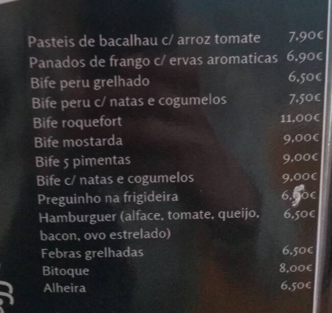 Café do Meio menu