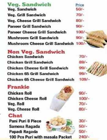 Robin Pizza Den menu