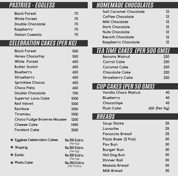 Sprinkles Menu, Menu for Sprinkles, GST Road, Chennai Zomato