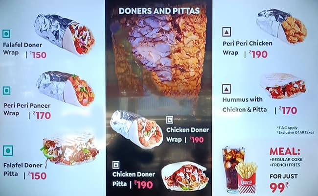 Leon's Burgers & Wings RR Nagar menu