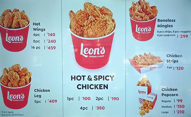 Menu At Leon S Burgers And Wings Hsr Layout Bengaluru 17 N