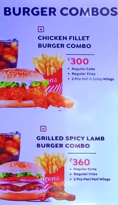 Leon's Burgers & Wings RR Nagar menu