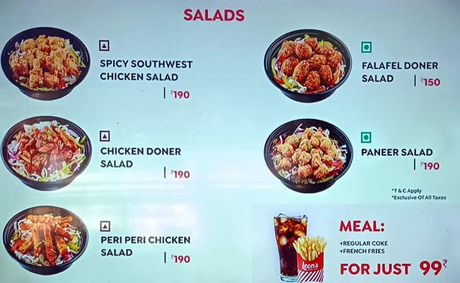 Leon's Burgers & Wings RR Nagar menu