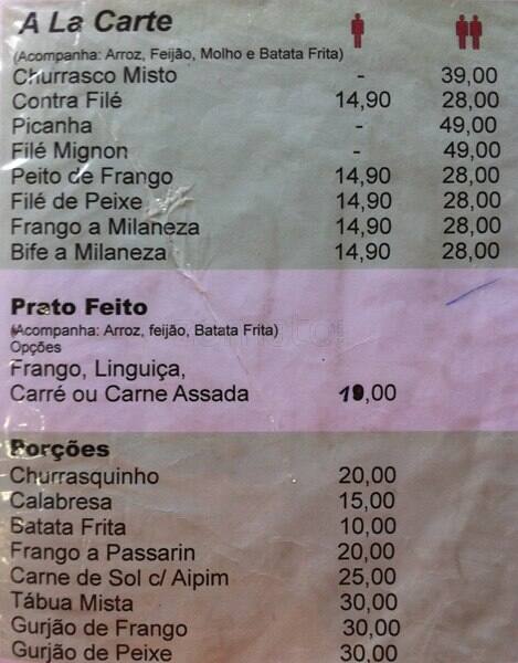 Casarão do Chopp cardápio