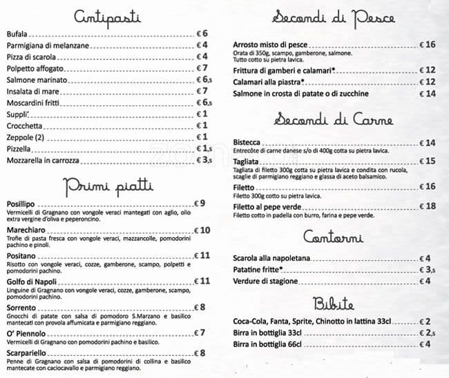 Menu di Meid in Sud 