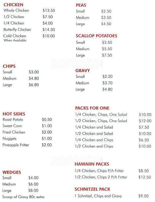 Flames Charcoal Chicken Menu, Menu for Flames Charcoal Chicken, Tarneit