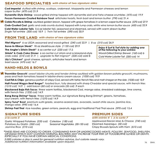 Menu At Bonefish Grill Pub & Bar, Camp Hill