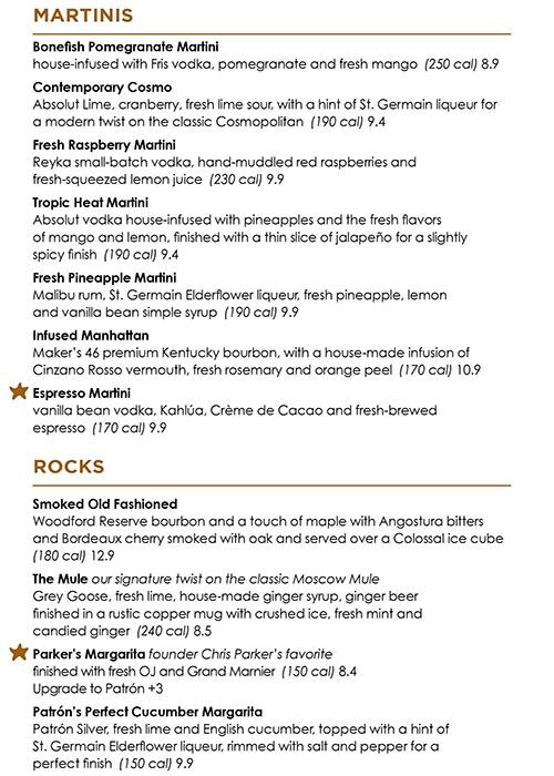 Menu at Bonefish Grill pub & bar, Camp Hill