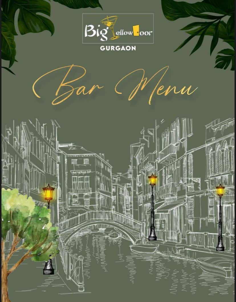 Menu of Big Yellow Door, DLF Phase 4, Gurgaon