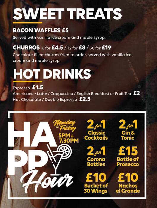 Menu at Belushi's Hammersmith pub & bar, London, 28 Hammersmith Broadway