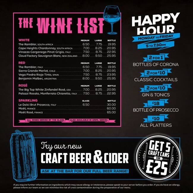 Menu at Belushi's Hammersmith pub & bar, London, 28 Hammersmith Broadway