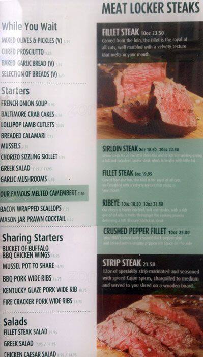 Green Door Steakhouse Menu Menu For Green Door Steakhouse South