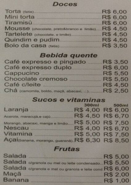 Oriente Verde cardápio