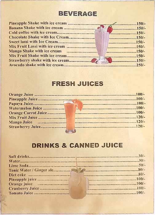 Dom's Beach Shack menu