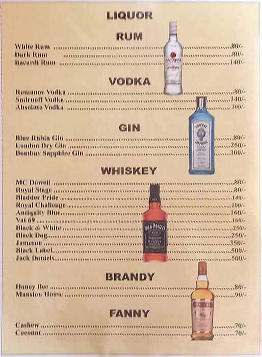 Dom's Beach Shack menu