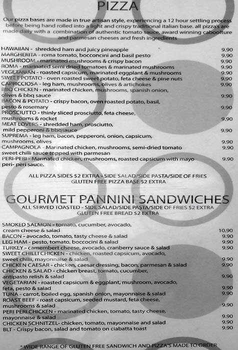 Cafe Piazza меню