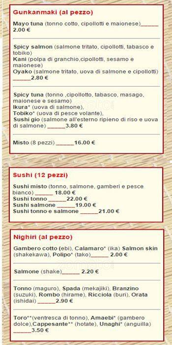 Menu di Zen Sushi Restaurant 