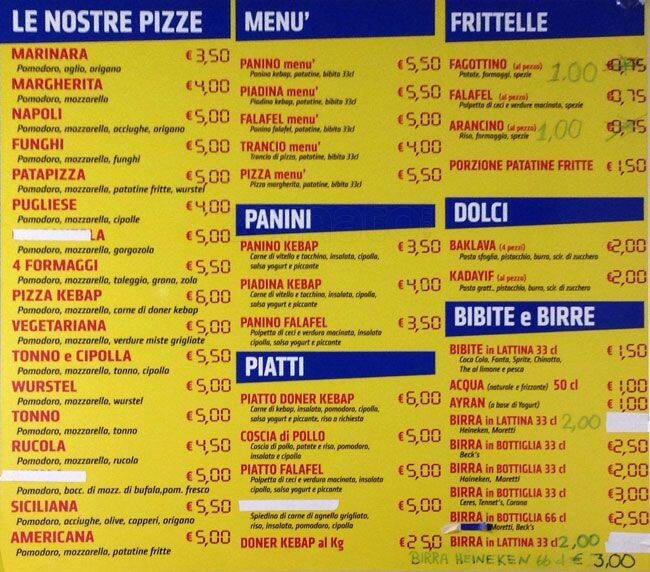 Menu di Fisticioglu 