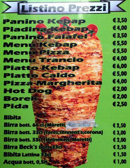 Menu di Fisticioglu 
